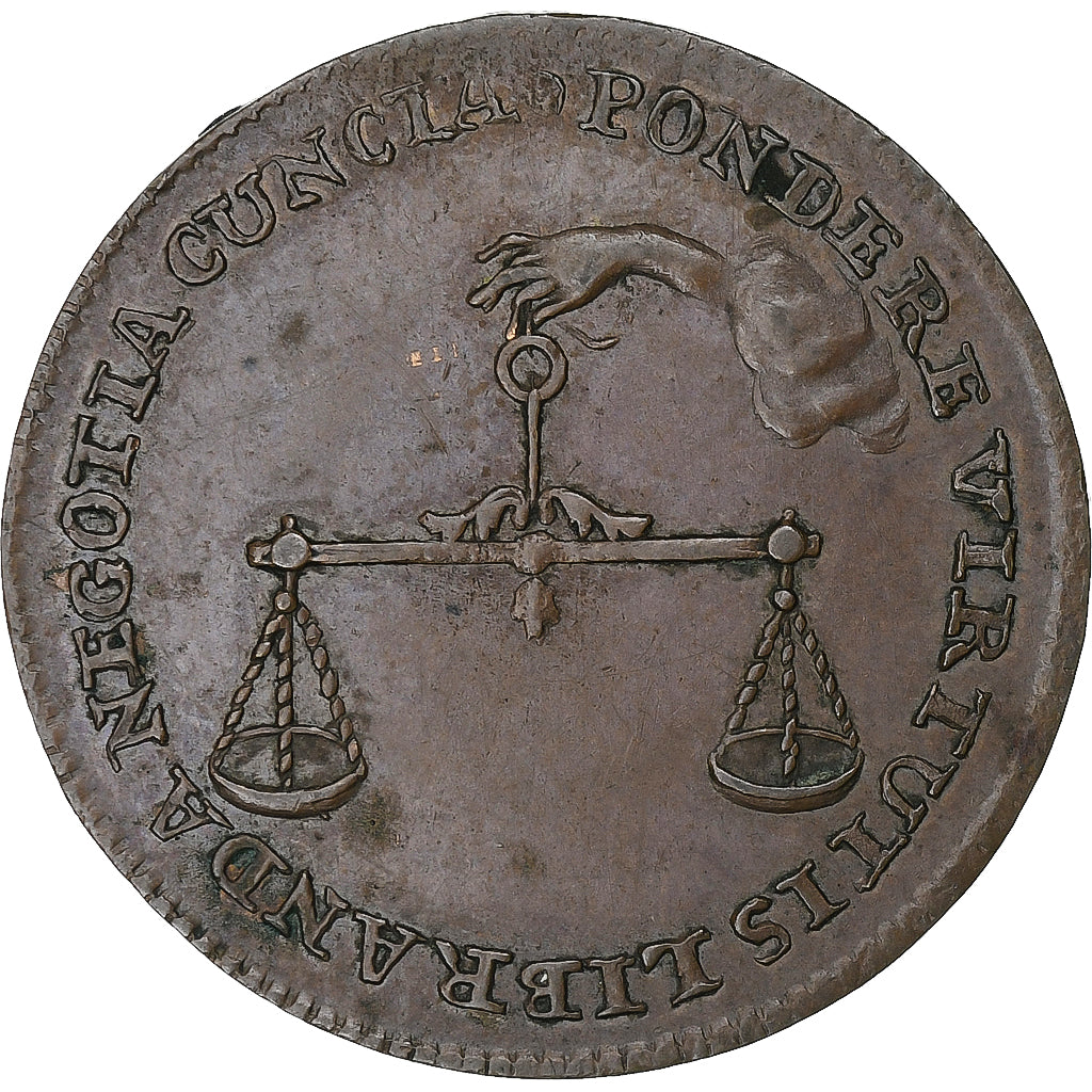 Spanish Netherlands, Token, Charles II, Copper, AU(55-58), Feuardent:14018