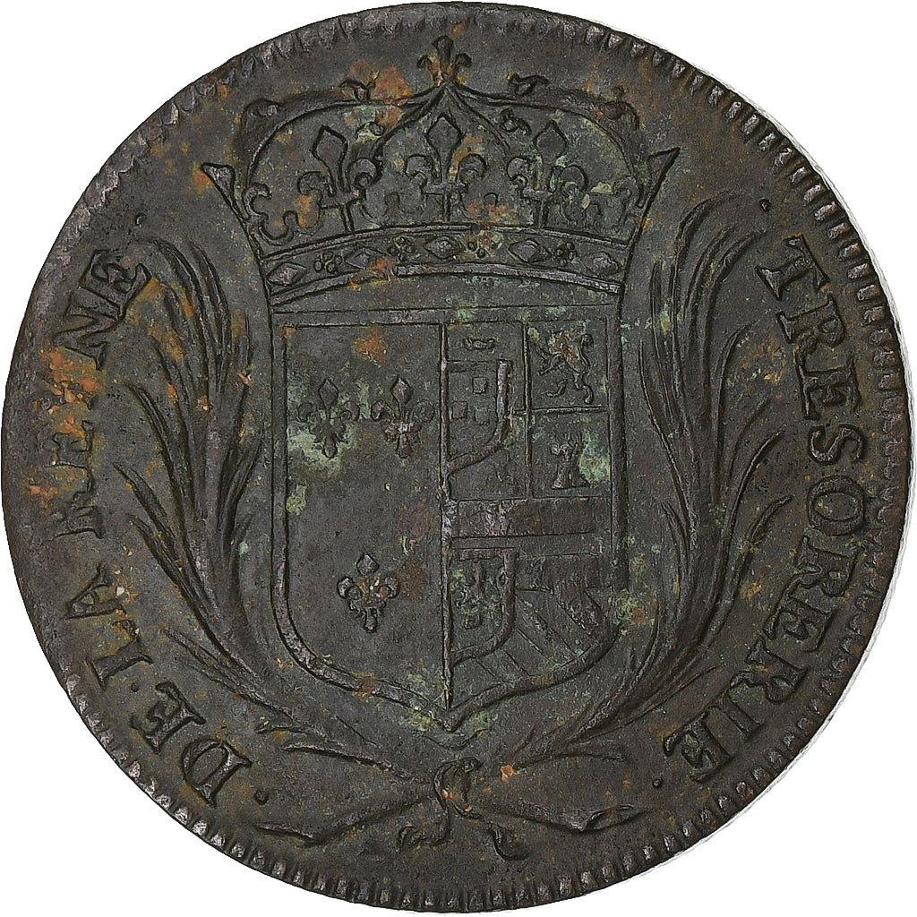 France, Token, Marie-Thérèse, Trésorerie de la reine, 1663, Copper