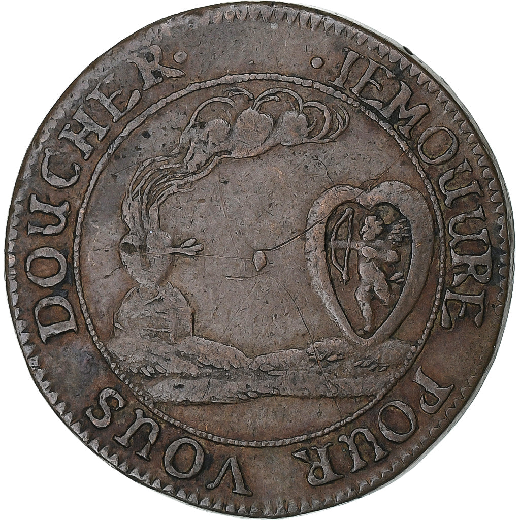 France, Love Token, Copper, EF(40-45), Feuardent:272