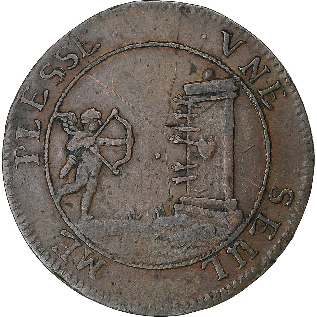 France, Love Token, Copper, EF(40-45), Feuardent:272