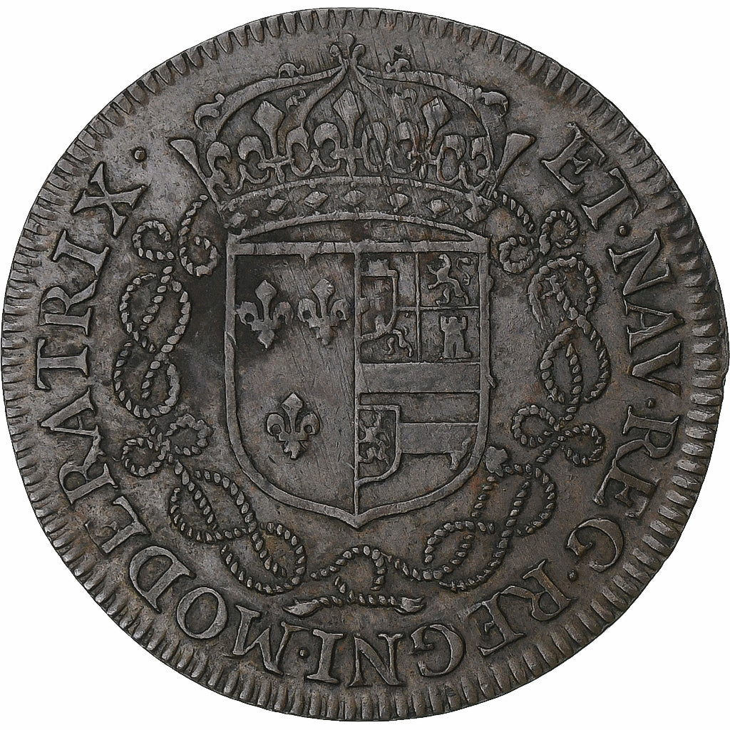 France, Token, Anne d'Autriche, Le veuvage, Copper, AU(50-53), Feuardent:12430