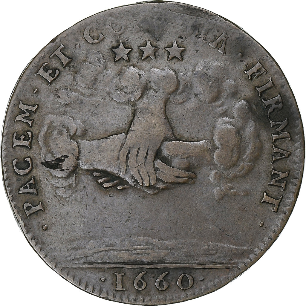 France, Token, Louis XIV, mariage du roi, 1660, Copper, EF(40-45)