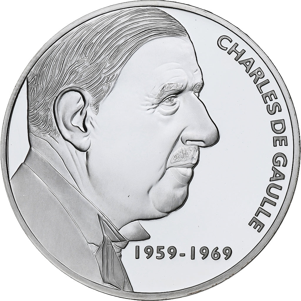 France, Medal, Charles De Gaulle, Silver, Proof, MS(65-70)