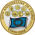 France, Medal, 15 ans de l'euro, 2014, Silver, proof, colourized, MS(65-70)