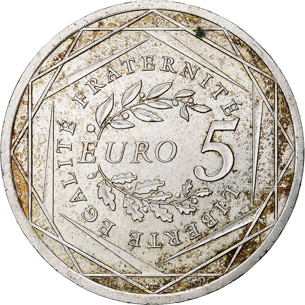 Francja, 5 Euro, Semeuse, 2008, Monnaie de Paris, Srebro, EF(40-45)