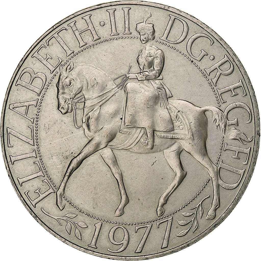Reino Unido, Elizabeth II, 25 New Pence, Silver Jubilee, 1977, Llantrisant
