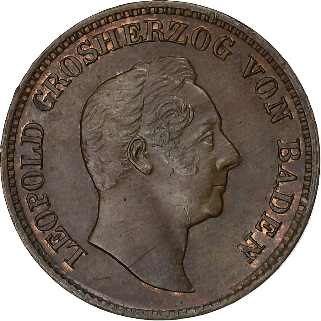 Germania, BADEN, Leopold I, Kreuzer, 1844, Karlsruhe, Rame, SPL-, KM:216