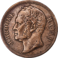 Sarawak, James Brooke, Cent, 1863, Heaton, Cobre, MBC, KM:3