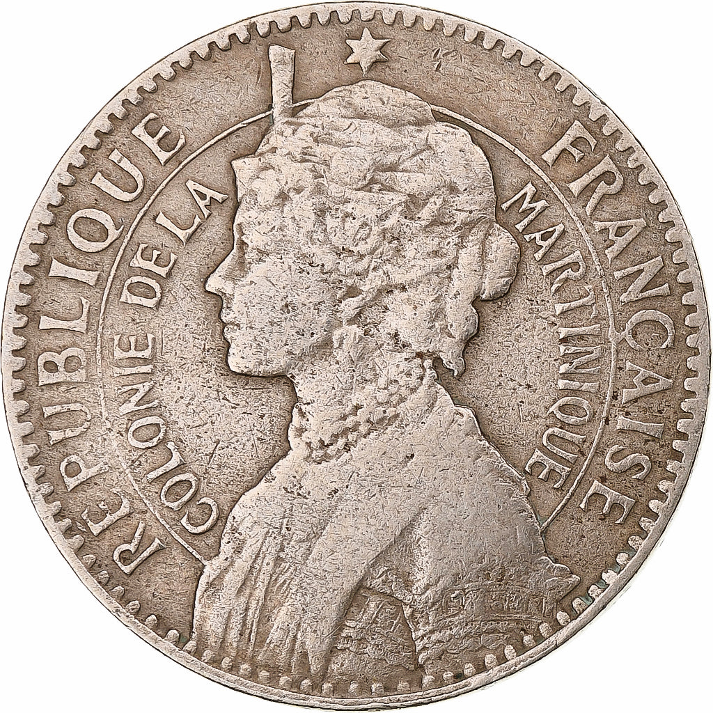 Martinique, Franc, 1897, Paris, Cupro Nickel, VF(30-35), KM:41
