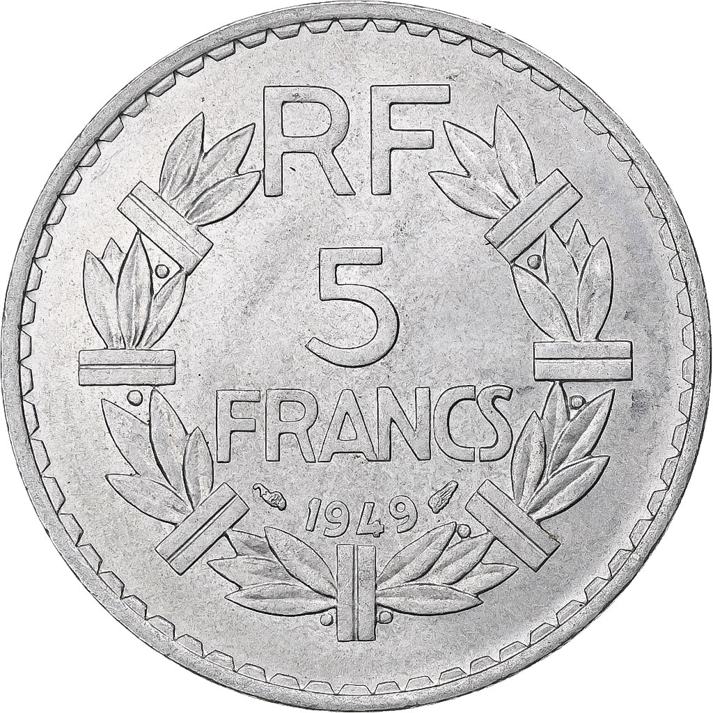 France, 5 Francs, Lavrillier, 1949, Paris, Aluminum, AU(55-58), Gadoury:766a