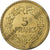 Francja, 5 Francs, Lavrillier, 1945, Castelsarrasin, Aluminium-Brąz, AU(55-58)