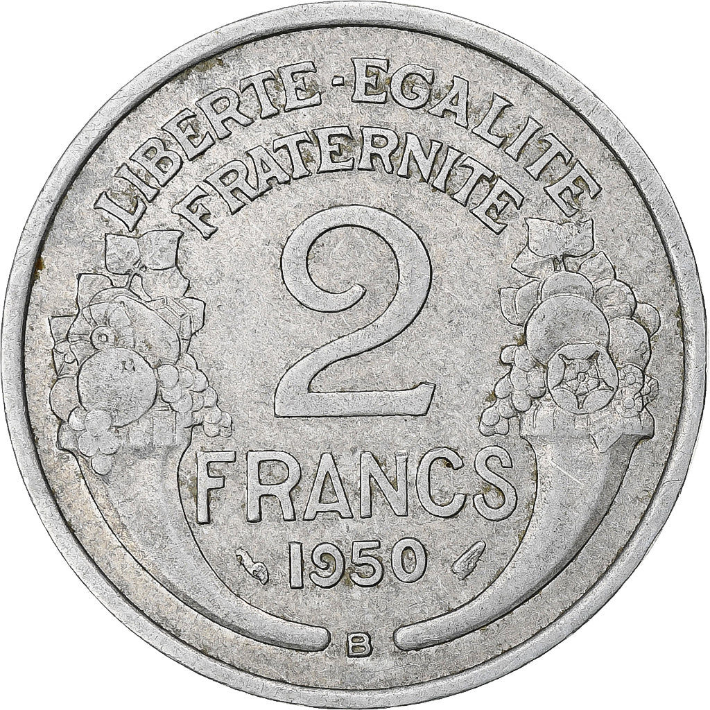 França, 2 Francs, Morlon, 1950, Beaumont-Le-Roger, Alumínio, EF(40-45)