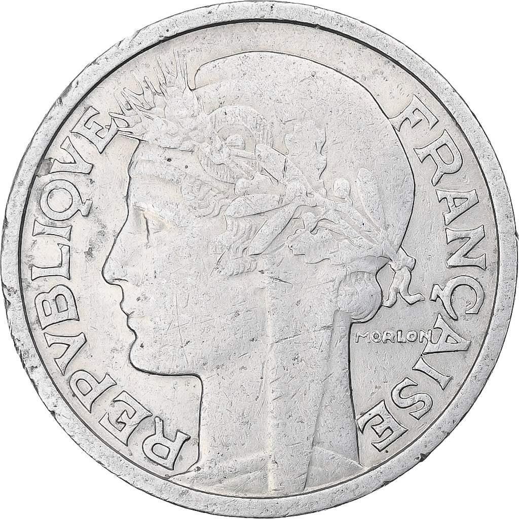 Frankrijk, 2 Francs, Morlon, 1958, Paris, Aluminium, ZF, Gadoury:538a, KM:886a.1