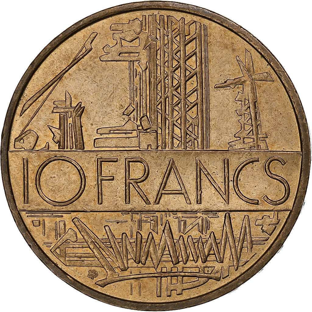 Francja, 10 Francs, Mathieu, 1987, Pessac, Tranche A, Cupro-aluminium-nickel