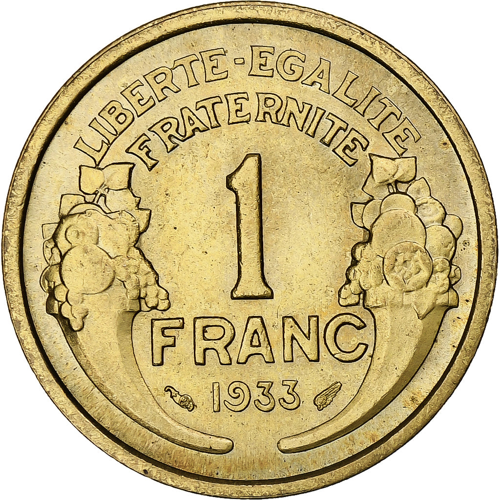 Francja, Franc, Morlon, 1933, Paris, Brązal, AU(50-53), Gadoury:470, KM:885