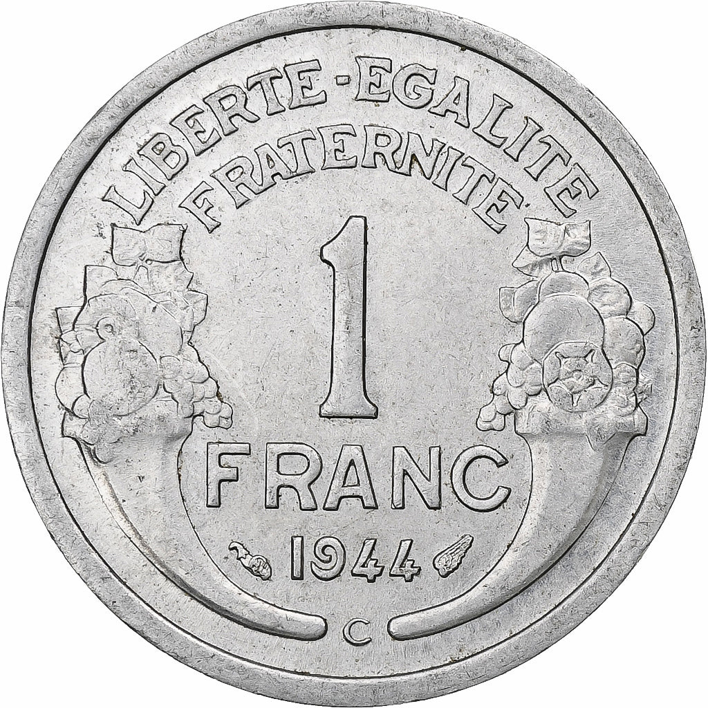 France, Franc, Morlon, 1944, Castelsarrasin, Aluminium, TTB+, Gadoury:473a