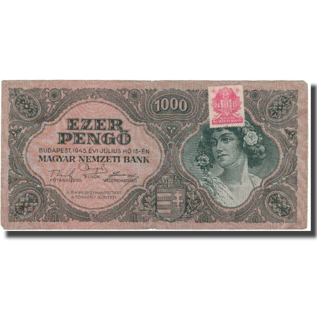 Geldschein, Ungarn, 1000 Pengö, 1945-07-15, KM:118b, SS