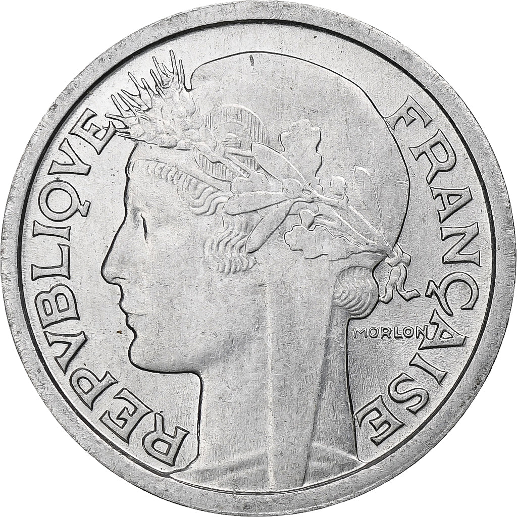 França, Franc, Morlon, 1946, Paris, Alumínio, MS(63), Gadoury:473a, KM:885a.1