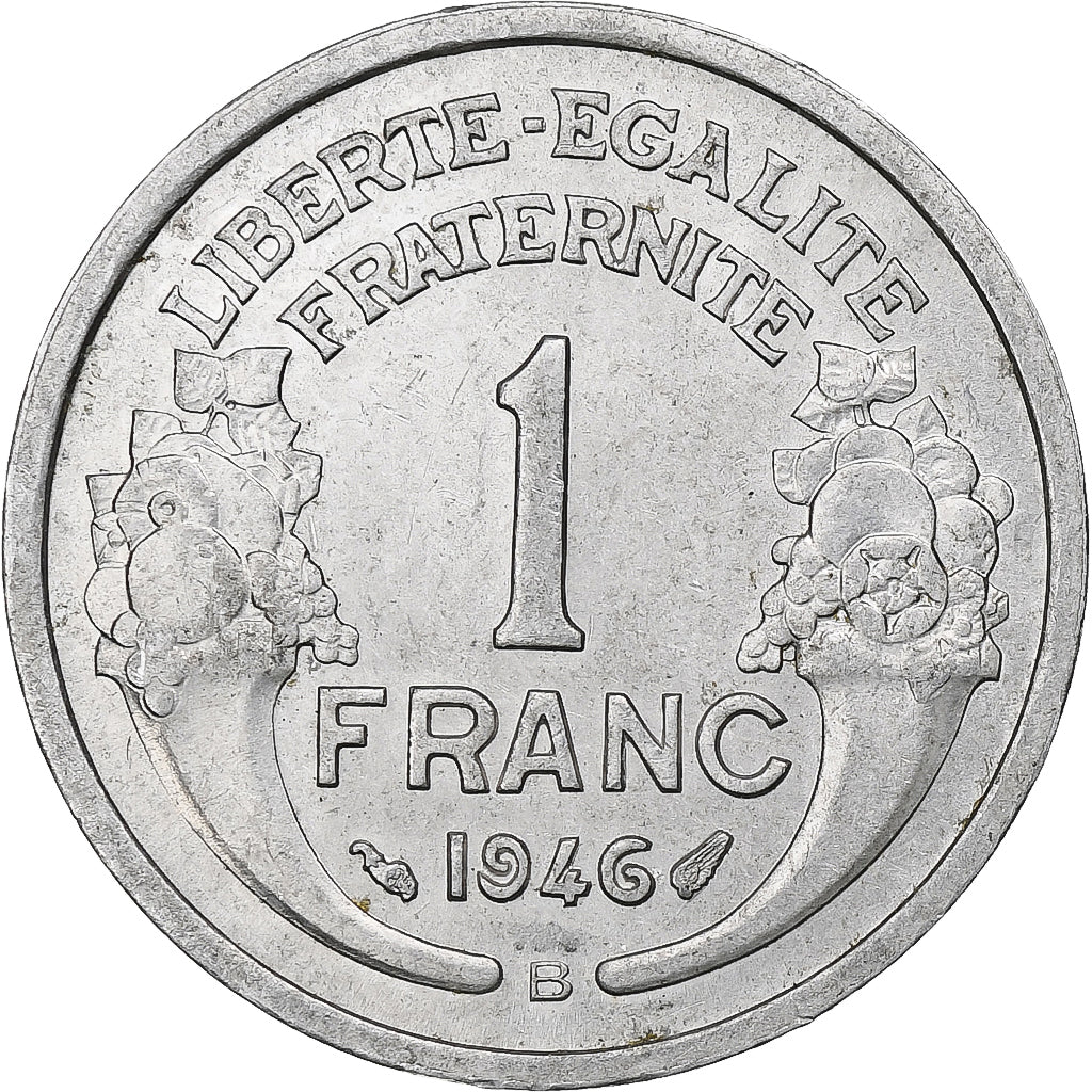 Francja, Franc, Morlon, 1946, Beaumont-Le-Roger, Aluminium, AU(50-53)