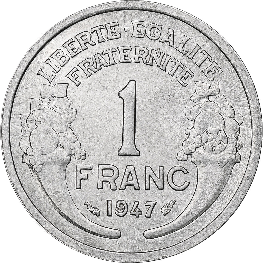Francja, Franc, Morlon, 1947, Paris, Aluminium, AU(55-58), Gadoury:473b