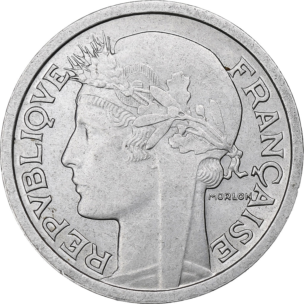 Francja, Franc, Morlon, 1957, Paris, Aluminium, MS(63), Gadoury:473b, KM:885a.1