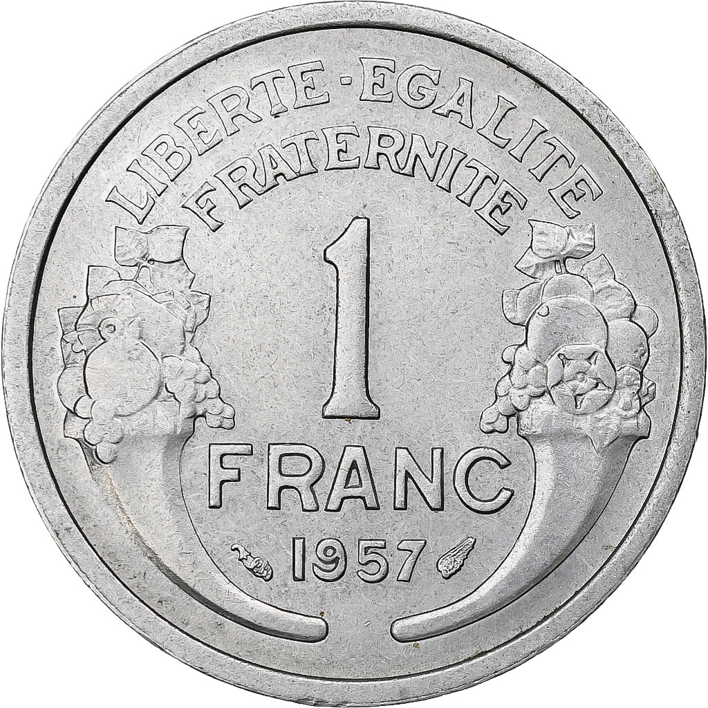 Francja, Franc, Morlon, 1957, Paris, Aluminium, MS(63), Gadoury:473b, KM:885a.1