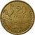 Francja, 20 Francs, Guiraud, 1950, Paris, 3 faucilles, Brązal, MS(63)