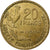 Francja, 20 Francs, Guiraud, 1950, Beaumont-Le-Roger, 3 faucilles, Brązal