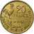 Francja, 20 Francs, Guiraud, 1950, Paris, 3 faucilles, Brązal, AU(50-53)