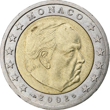 Monaco, Rainier III, 2 Euro, 2002, Monnaie de Paris, Bimetaliczny, AU(55-58)