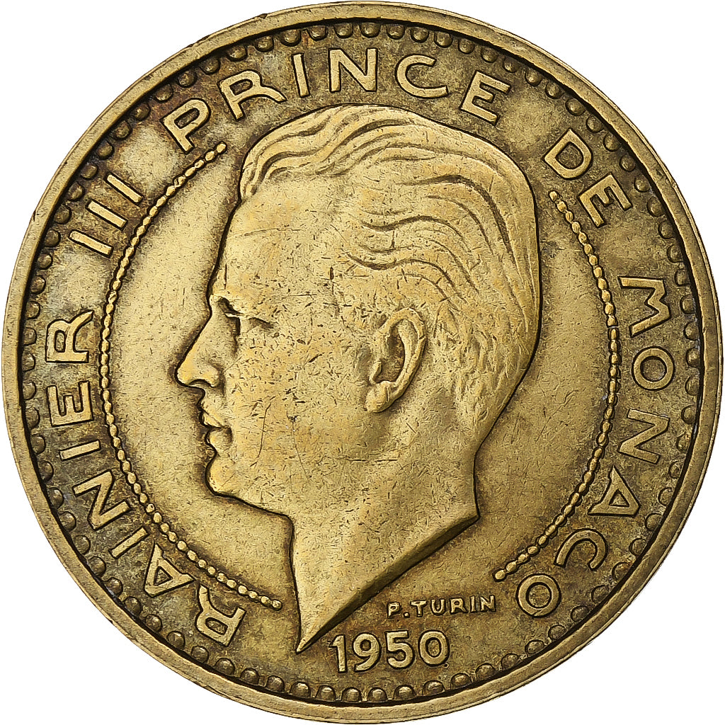 Monaco, Rainier III, 50 Francs, 1950, Paris, Rame-alluminio, BB+, Gadoury:MC141