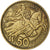 Mónaco, Rainier III, 50 Francs, 1950, Paris, Cobre-Alumínio, AU(50-53)