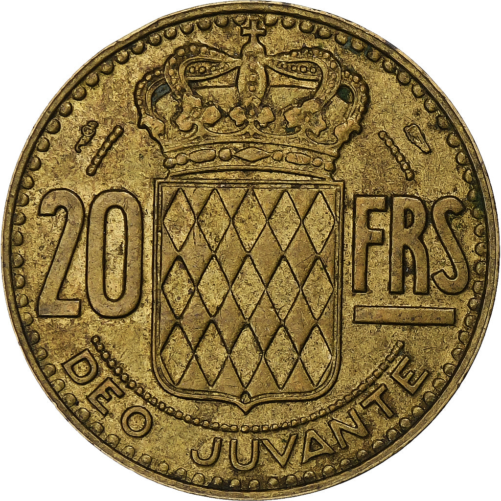 Monaco, Rainier III, 20 Francs, 1950, Paris, Rame-alluminio, BB+, Gadoury:MC140