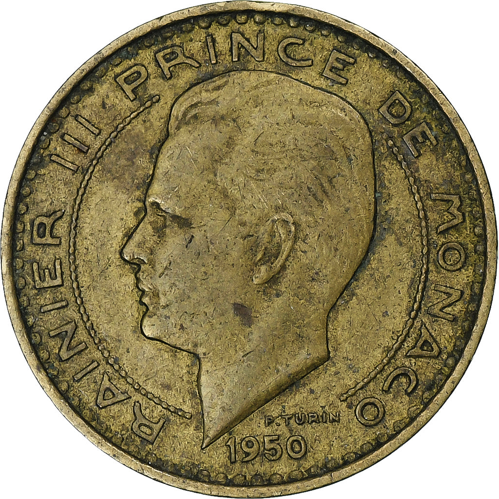 Monaco, Rainier III, 10 Francs, 1950, Paris, Cupro-Aluminium, SS, Gadoury:MC139