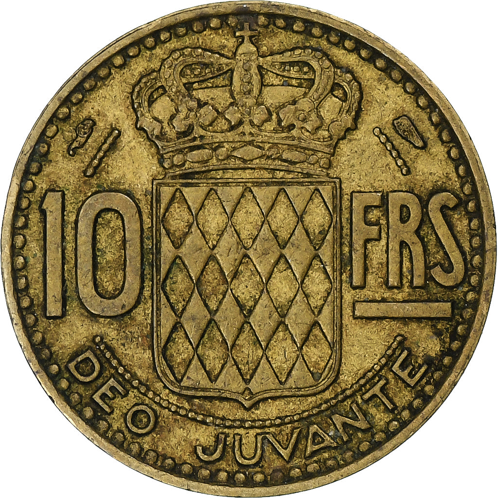 Monaco, Rainier III, 10 Francs, 1950, Paris, Cupro-Aluminium, SS, Gadoury:MC139