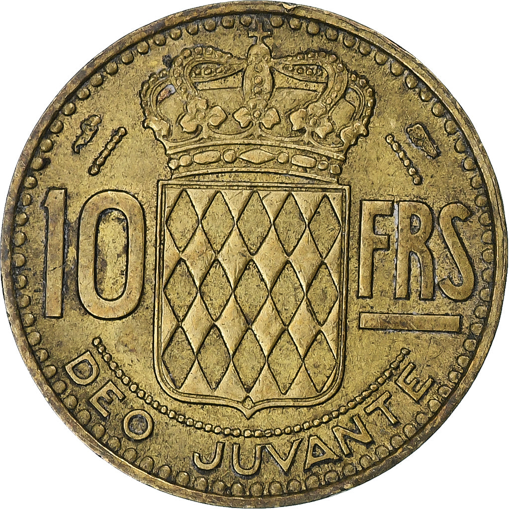 Monaco, Rainier III, 10 Francs, 1950, Paris, Rame-alluminio, BB+, Gadoury:MC139