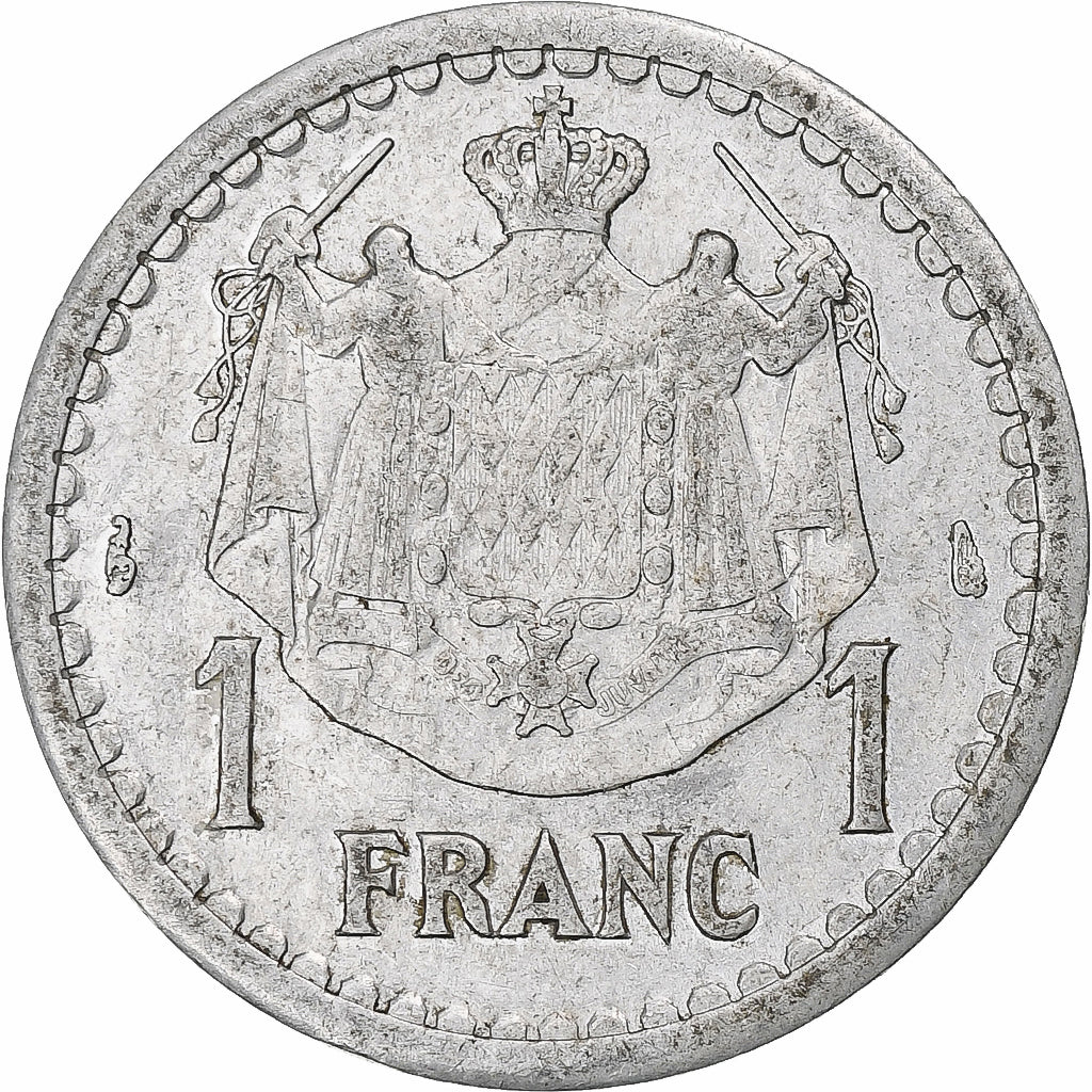 Mónaco, Louis II, Franc, Undated (1943), Paris, Alumínio, AU(50-53)