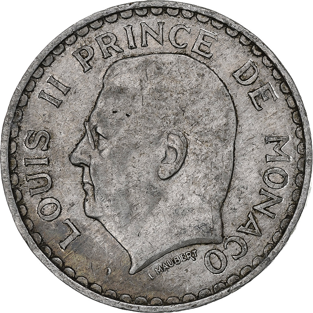 Monaco, Louis II, 5 Francs, 1945, Paris, Aluminium, S+, Gadoury:MC135, KM:122