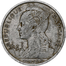Réunion, 5 Francs, Bazor, 1955, Paris, Aluminum, VF(30-35), KM:9