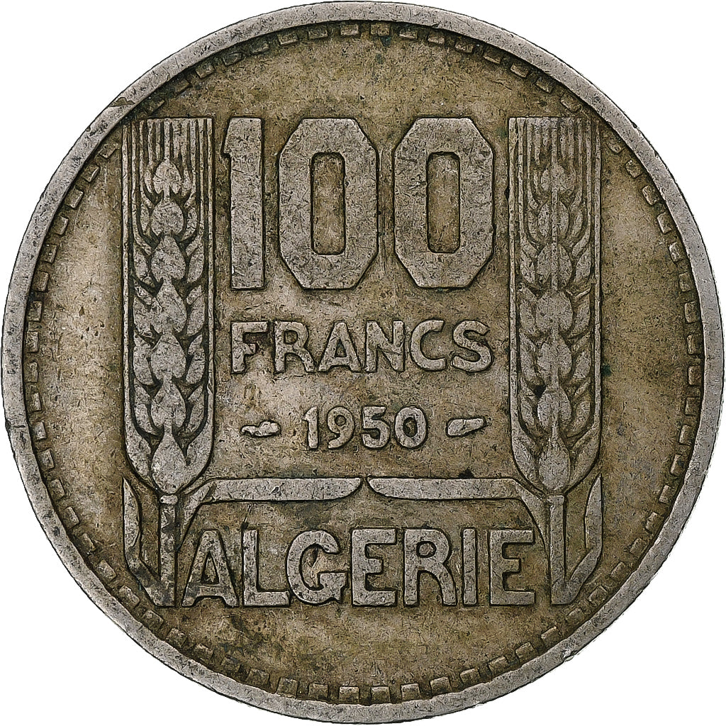 Francia, Algérie, 100 Francs, 1950, Paris, Rame-nichel, BB, KM:93