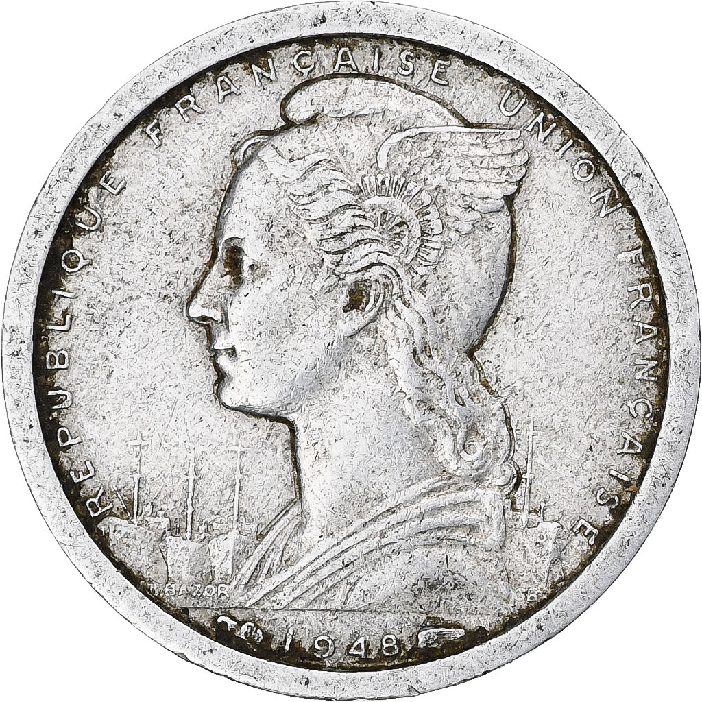 France, Madagascar, Franc, 1948, Paris, Aluminium, TB+, KM:3