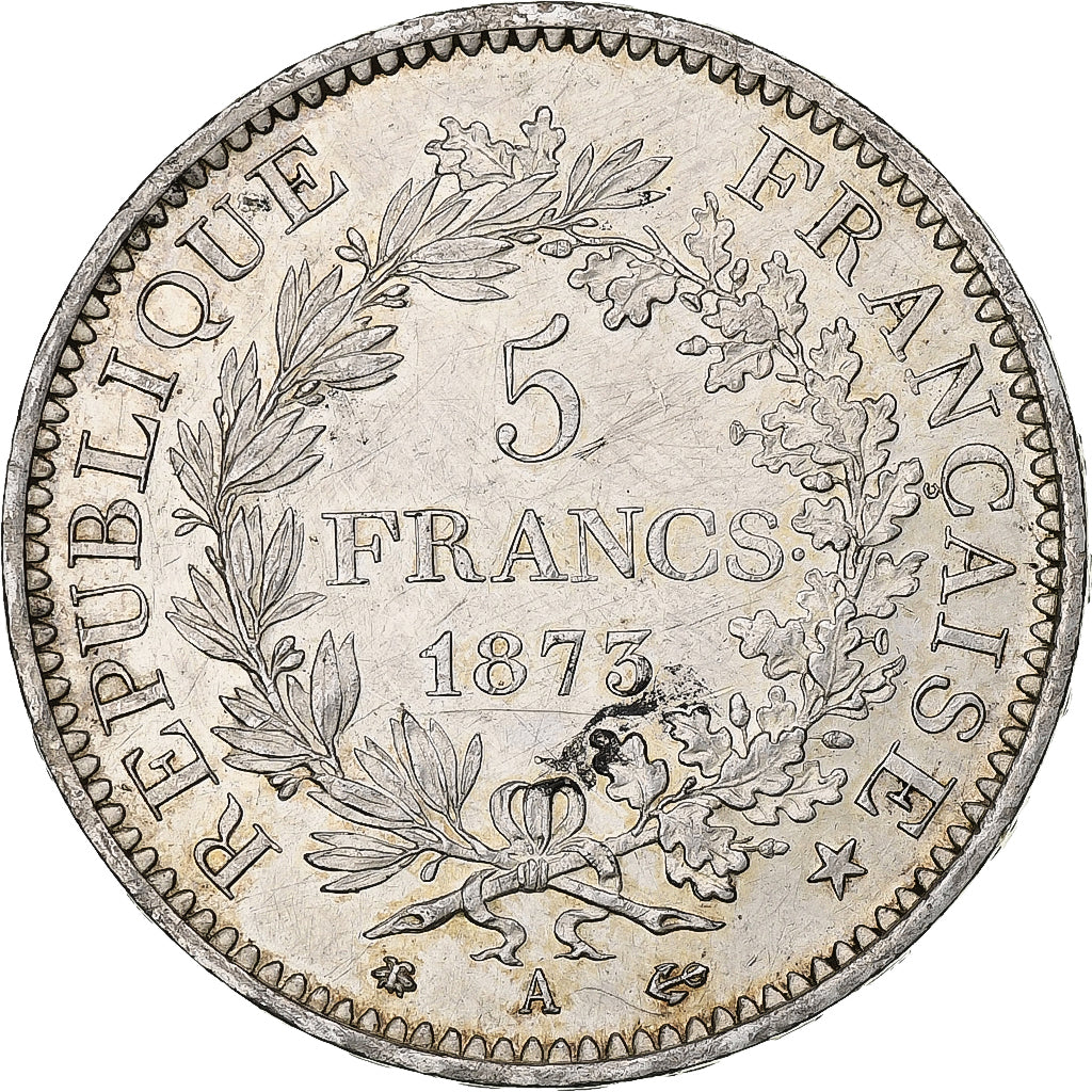France, 5 Francs, Hercule, 1873, Paris, Silver, AU(55-58), Gadoury:745a