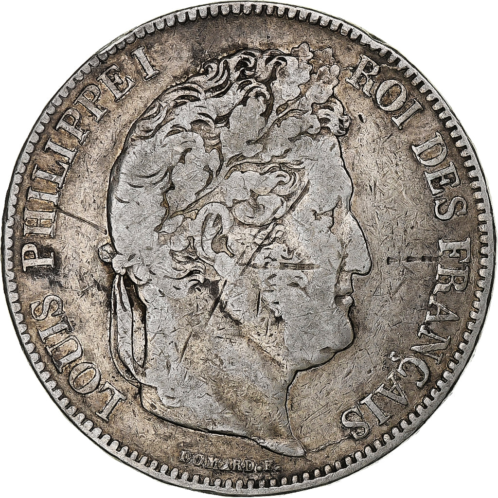 Francia, Louis-Philippe, 5 Francs, 1833, La Rochelle, Argento, MB+, Gadoury:678