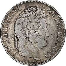 Francia, Louis-Philippe, 5 Francs, 1833, La Rochelle, Argento, MB+, Gadoury:678