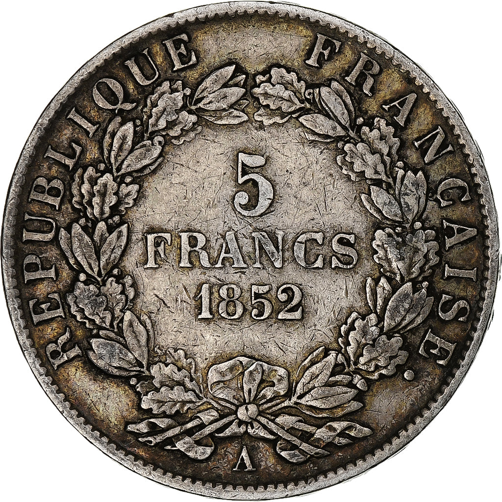 Frankrijk, Louis-Napoléon Bonaparte, 5 Francs, 1852, Paris, Zilver, FR+