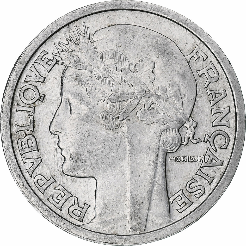 Frankrijk, 2 Francs, Morlon, 1941, Paris, Aluminium, ZF+, Gadoury:538