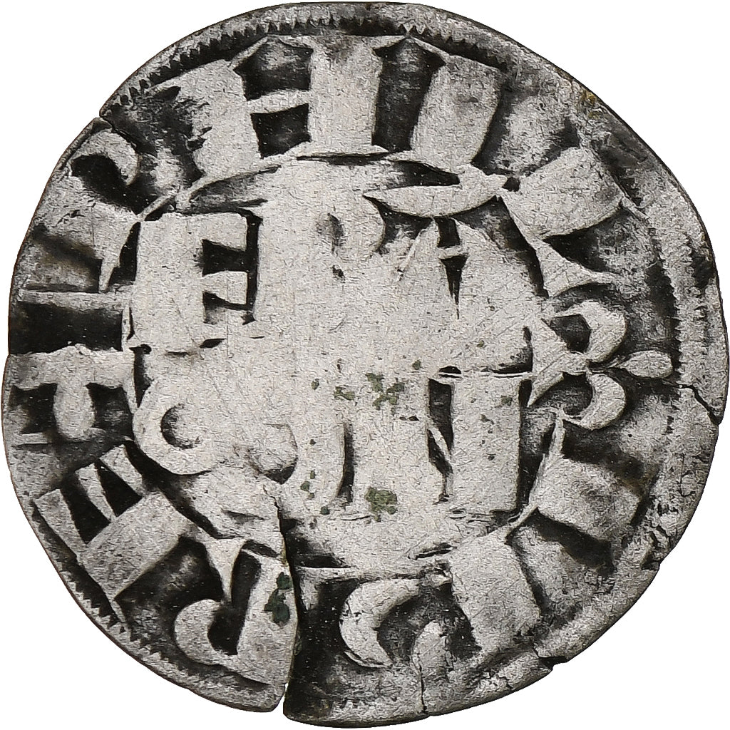 France, Philippe II Auguste, Denier Parisis, 1180-1223, Arras, Billon