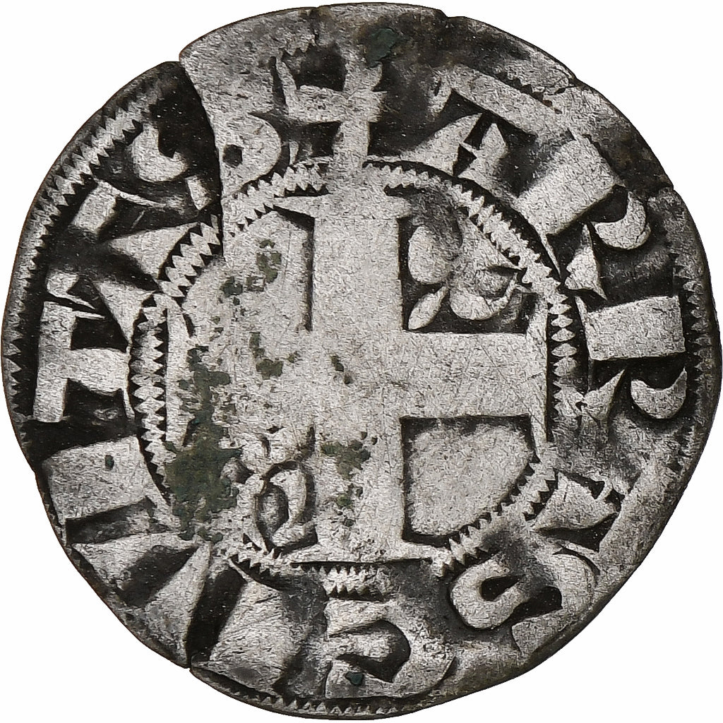 France, Philippe II Auguste, Denier Parisis, 1180-1223, Arras, Billon