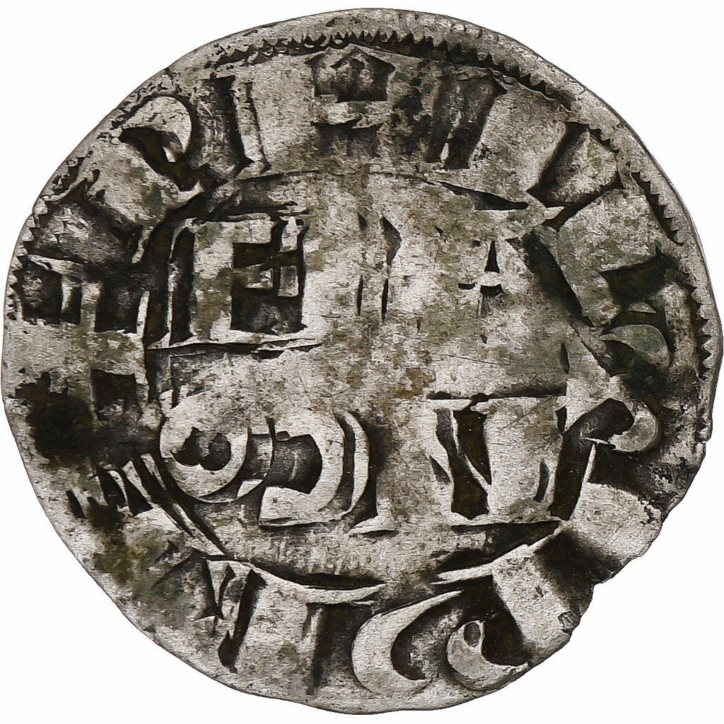 France, Philippe II Auguste, Denier Parisis, 1180-1223, Arras, Billon