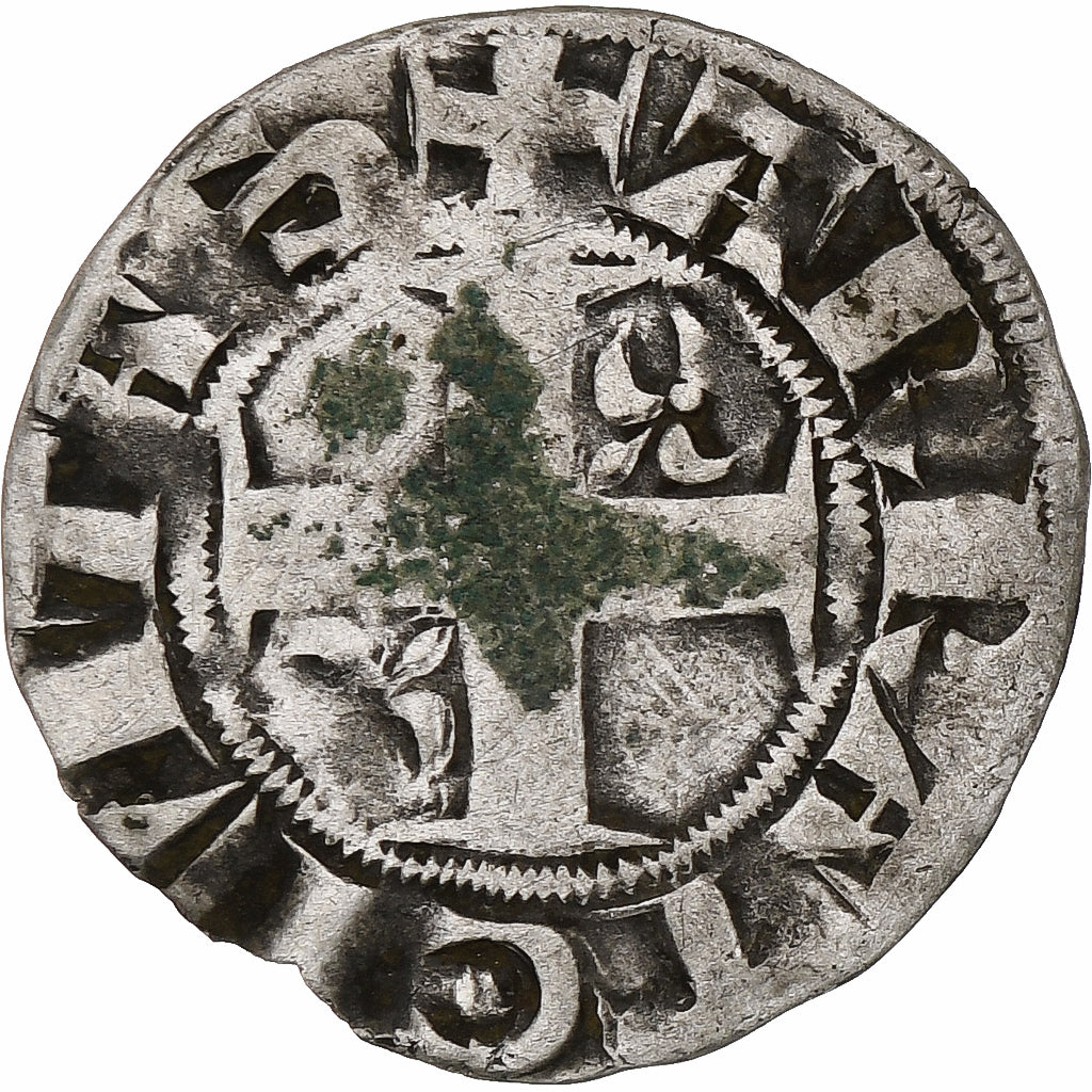 France, Philippe II Auguste, Denier Parisis, 1180-1223, Arras, Billon